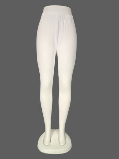 (10)#White - Ankle Leggings