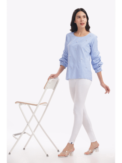 (10)#White – Ankle Leggings