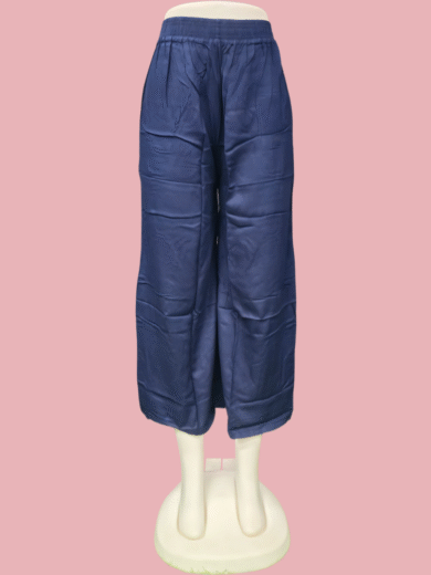 (24)#Navy – Rayon Palazzo Pant