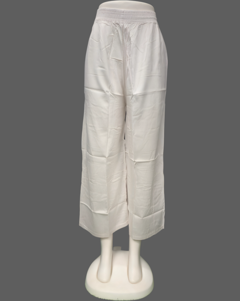 (06)#White – Rayon Palazzo Pant