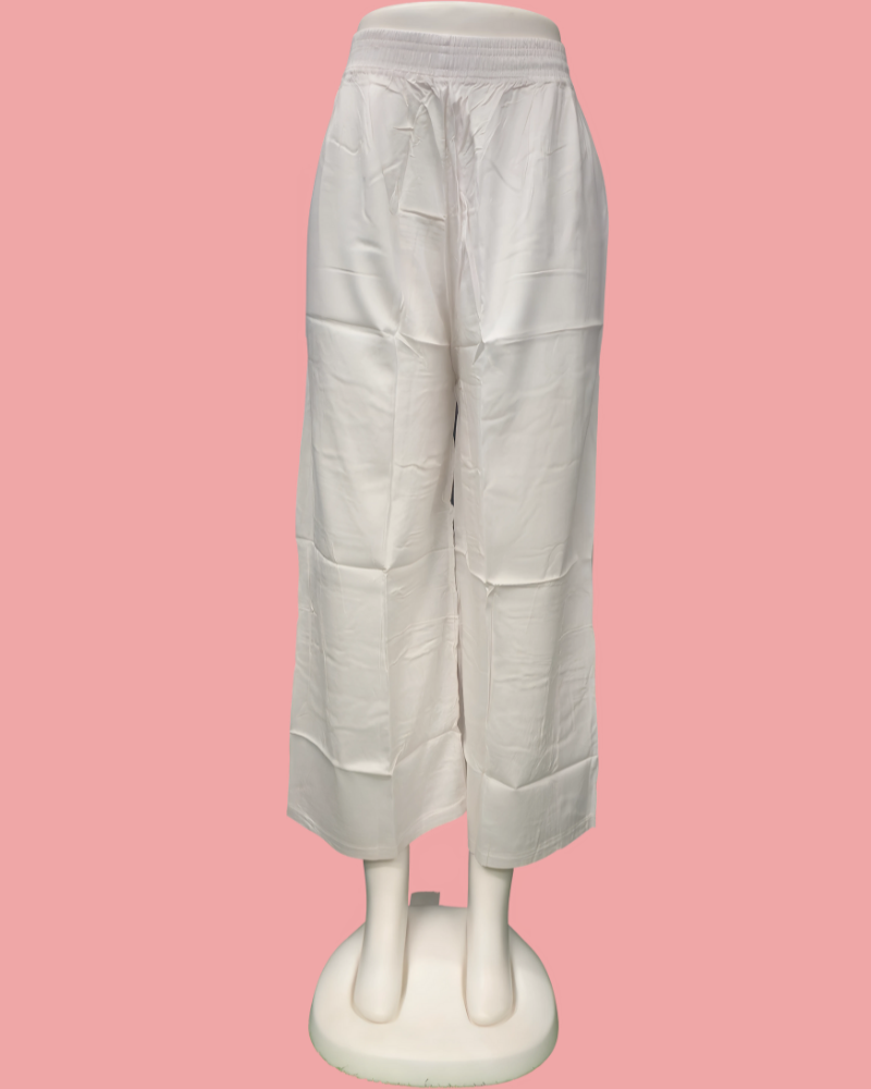 (06)#White – Rayon Palazzo Pant