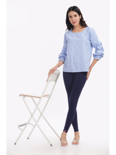 (24)#Navy – Ankle Leggings