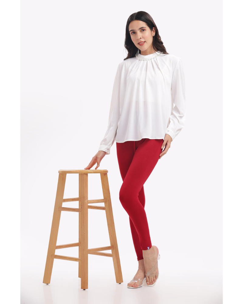 (28)#Maroon – Ankle Leggings