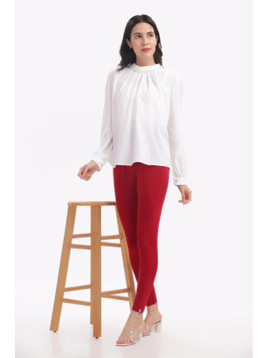 (28)#Maroon – Ankle Leggings