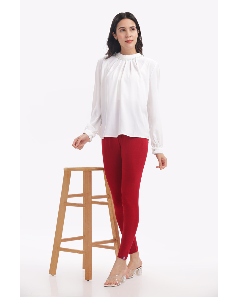 (28)#Maroon – Ankle Leggings