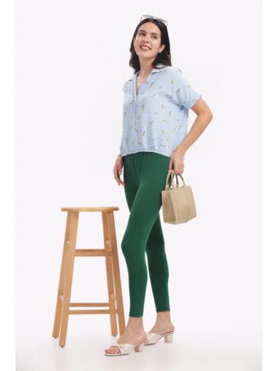 (37)#Bottle Green – Ankle Leggings