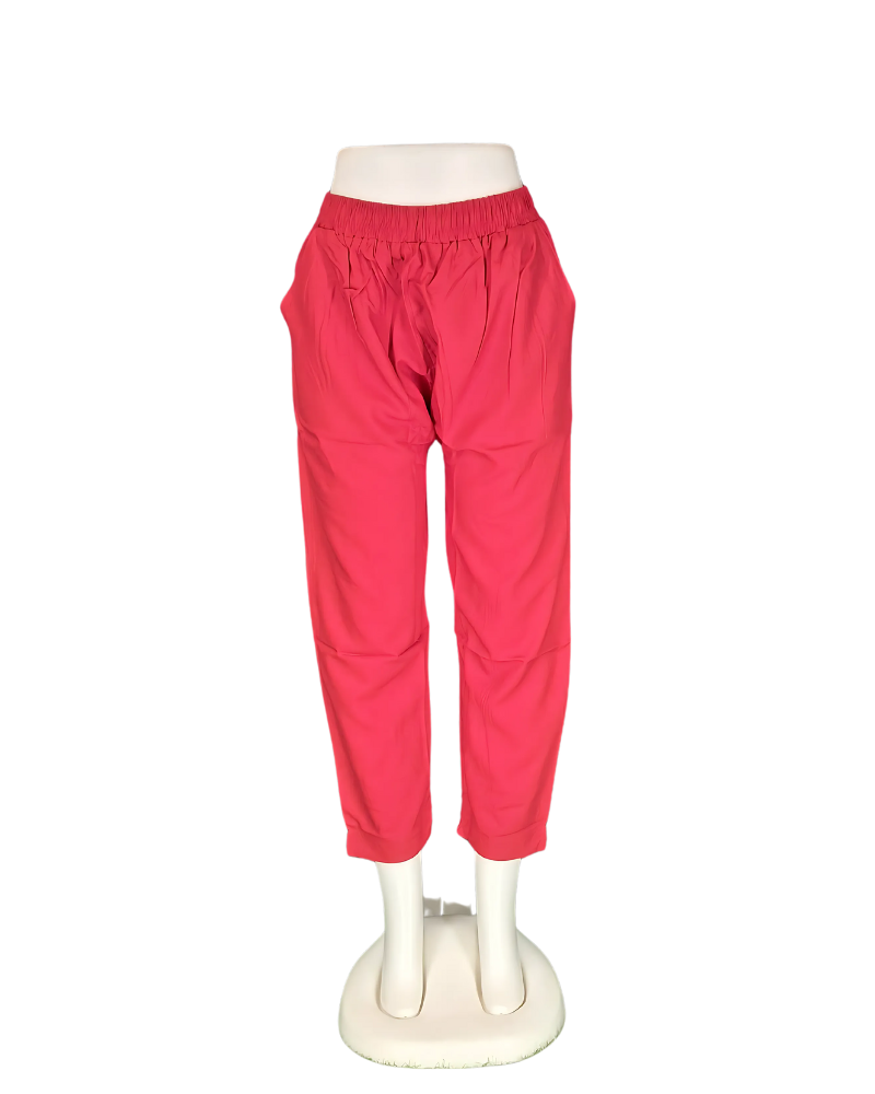 (11)#Red – Rayon Straight Pant