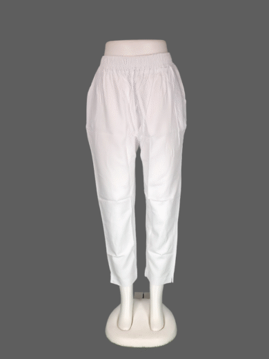 (10)#White – Rayon Straight Pant