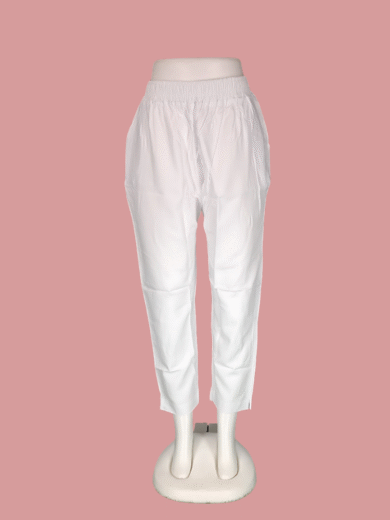 (10)#White – Rayon Straight Pant