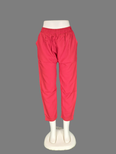 (11)#Red – Rayon Straight Pant