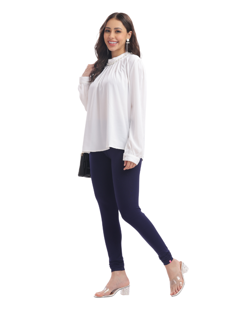 (24)#Navy - Churidar Leggings Pant - Image 2