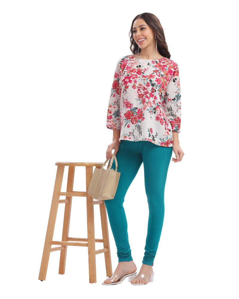 (09)#Ramar Blue - Churidar Leggings Pant - Image 2